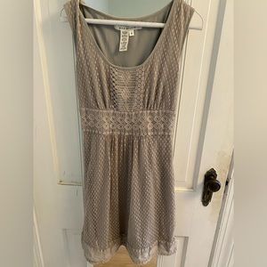 Max Studio Tan/Cocoa Lace Sleeveless Dress